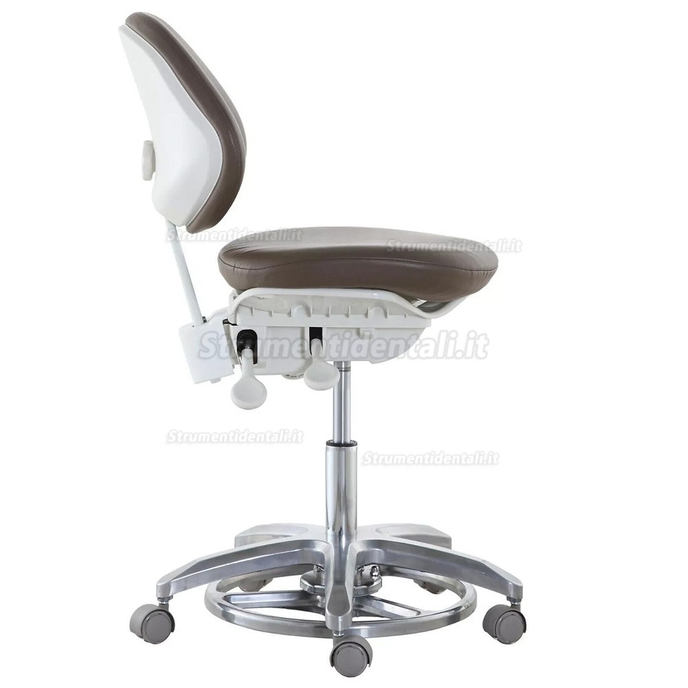 Sgabello dentista QY DS-FC, Sgabello assistente dentista con supporto per la schiena